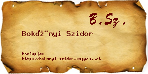 Bokányi Szidor névjegykártya